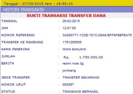 penipuan oleh id bossgila alias IWAN SANJAYA