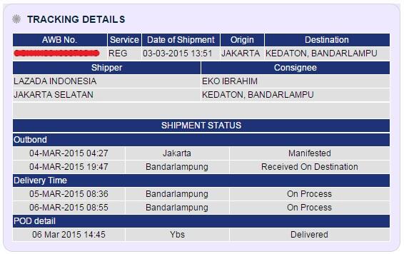 Paket JNE entah kemana