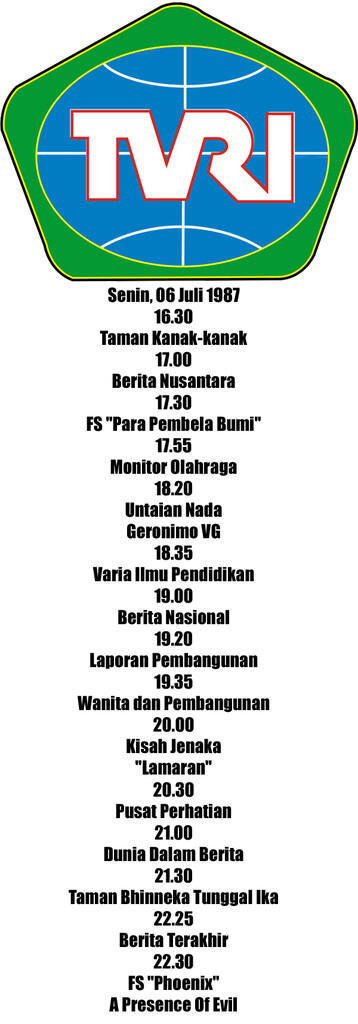 Jadwal Acara Di TVRI 1 Minggu, 28 Tahun Yg Lalu....