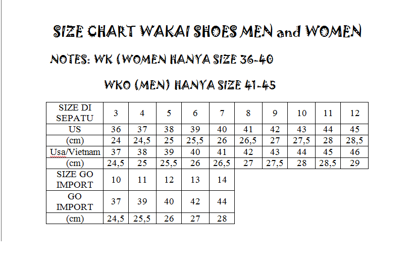 WTS WAKAI SHOES REPLIKA