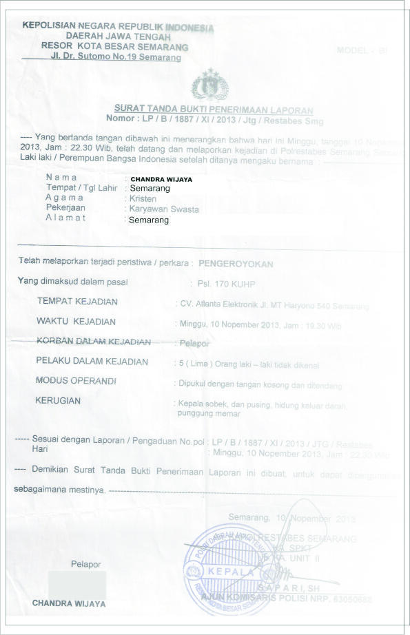 Tindakan brutal Yang Dilakukan Oleh sejumlah Oknum Karyawan Atlanta Elektronik