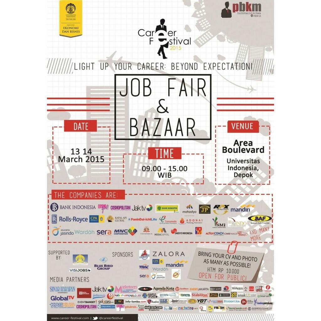 CAREER FESTIVAL 2015! AYO DATENG BAGI AGAN AGAN YANG LAGI CARI KERJA!