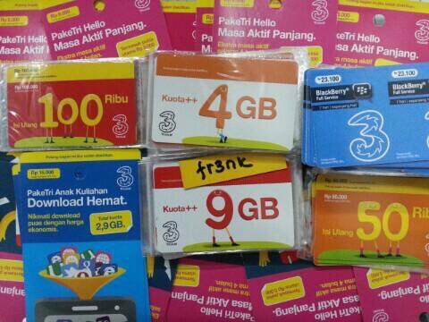 Jual Voucher Tri Internet/Kuota++, Kendo, BBM, Cengli 