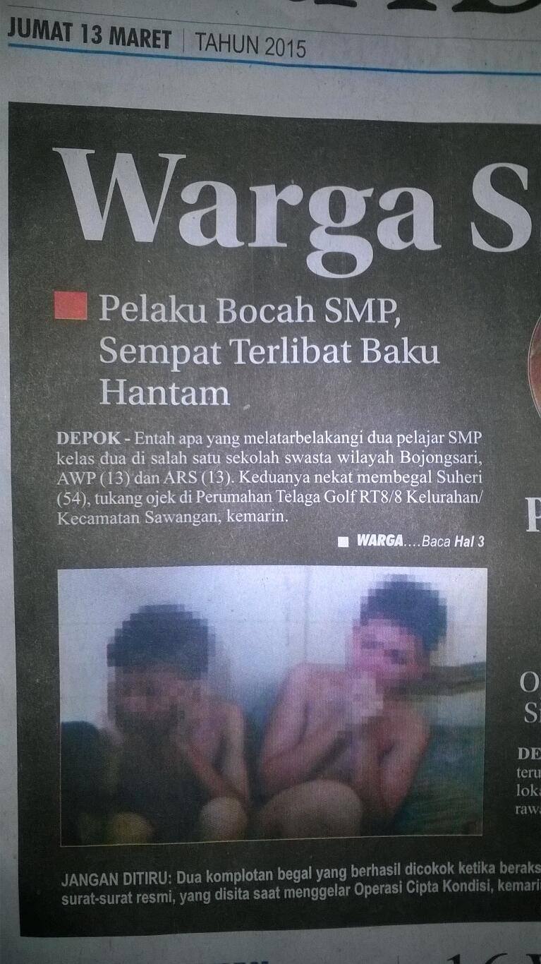 Miris gan, 2 Siswa berseragam pramuka jadi Begal.