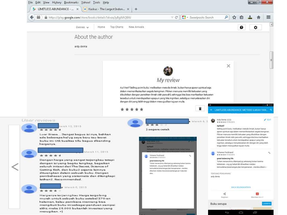 mohon bantuan kritik dan review buku LIMITLESS ABUNDANCE di google book dan gogleplay