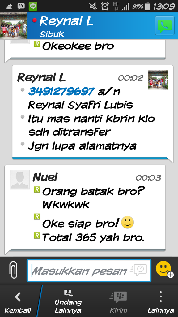 Hati-hati Penipuan ID Kaskus ade2105 a/n Reynal Syafri Lubis rek BCA 3491279697
