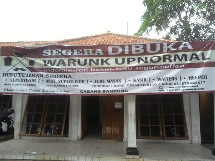 &#91;Serang/Banten&#93; Dibutuhkan SPV, Koki, Kasir, Waiters &amp; Helper untuk Warunk Upnormal