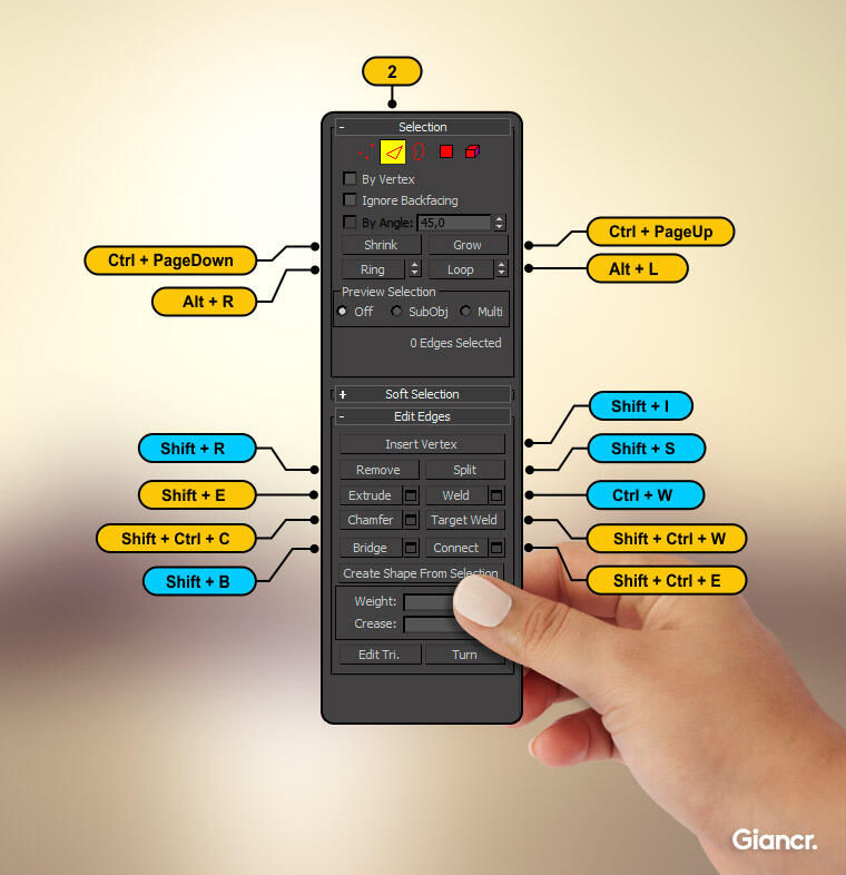 Keyboard shortcuts for 3ds Max