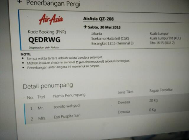 AJAKAN share cost kuala lumpur 30 mei-2 juni 2015 cuti sehari aja nyok