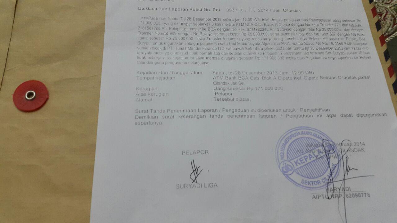 Mohon bantuan info keberadaan penipu