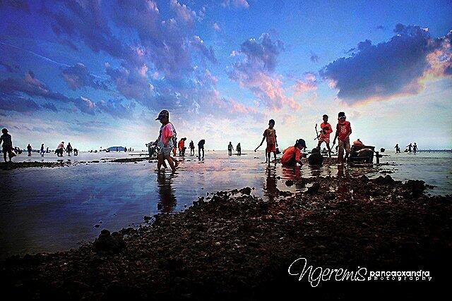 Mencari Kerang dan Berbagai Aktivitas Lain Masyarakat Pesisir Saat Air Laut Surut