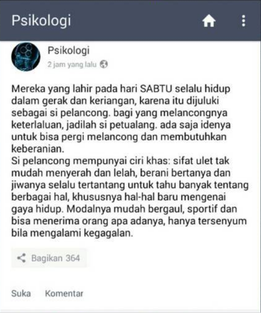 [ASK] Hubungan ramalan karakter dengan psikologi