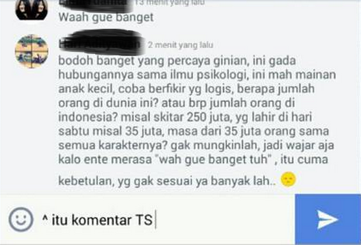 [ASK] Hubungan ramalan karakter dengan psikologi