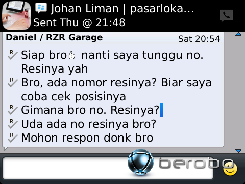 Mohon tanggapan untuk Johan Liman dengan ID Kaskus pasarlokal.com