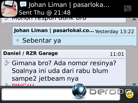 Mohon tanggapan untuk Johan Liman dengan ID Kaskus pasarlokal.com