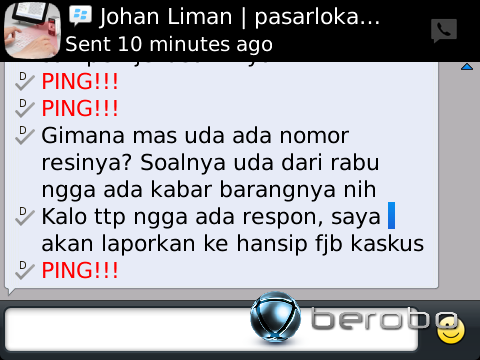 Mohon tanggapan untuk Johan Liman dengan ID Kaskus pasarlokal.com