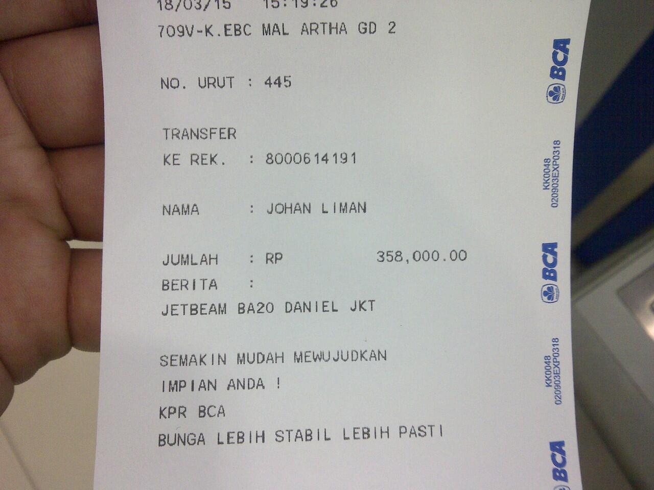 Mohon tanggapan untuk Johan Liman dengan ID Kaskus pasarlokal.com