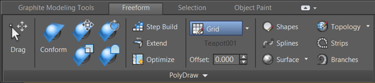 Graphite Modeling Tools - Freeform Tab ...
