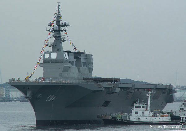 Japan's largest helicopter destroyer Izumo goes into service
