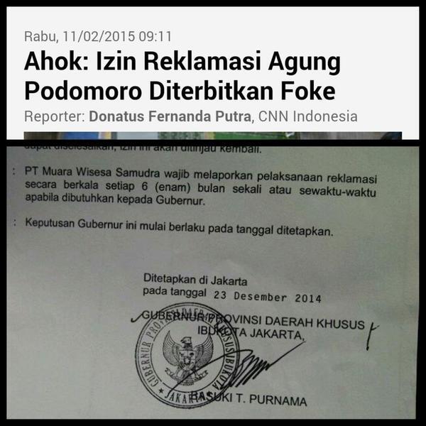 Reklamasi Pantai Jakarta: Pengembang, Gubernur atau Penjahat Lingkungan?