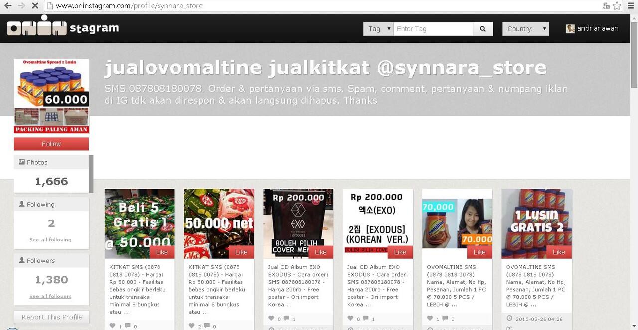 PENIPUAN ONLINE dengan modus berjualan OVOMALTINE murah via Ins**gram