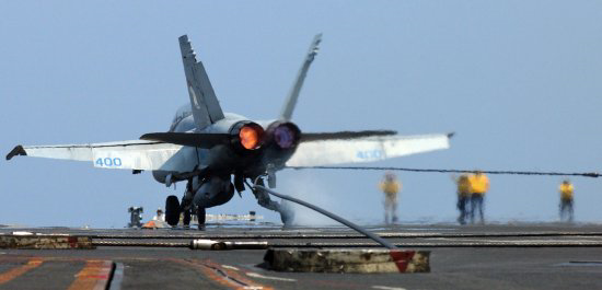 Proses Take-off dan Landing di kapal induk