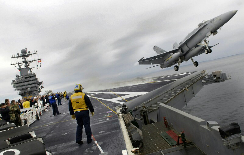 Proses Take-off dan Landing di kapal induk