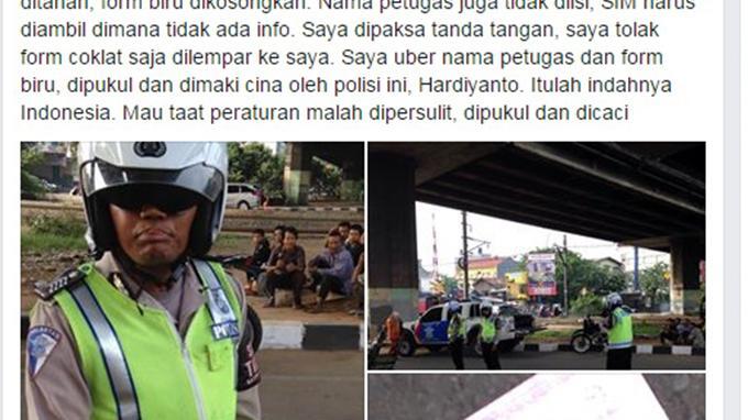 Huandra Ngaku Ditilang, Dipukul, dan Dimaki Secara Rasis oleh Polisi Ini