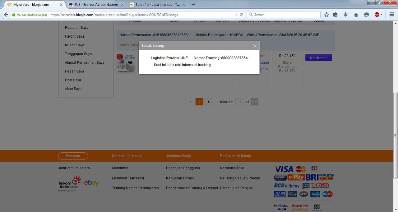 Kecewa Belanja di blanja.com dengan seller COMEBACK SHOP