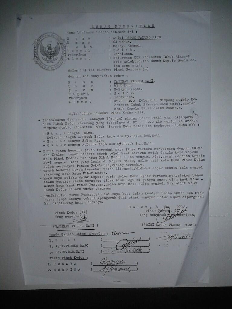 Tolong ane ga, tentang Perkara tanah yang 12 tahun belum selesai sampai saat ini
