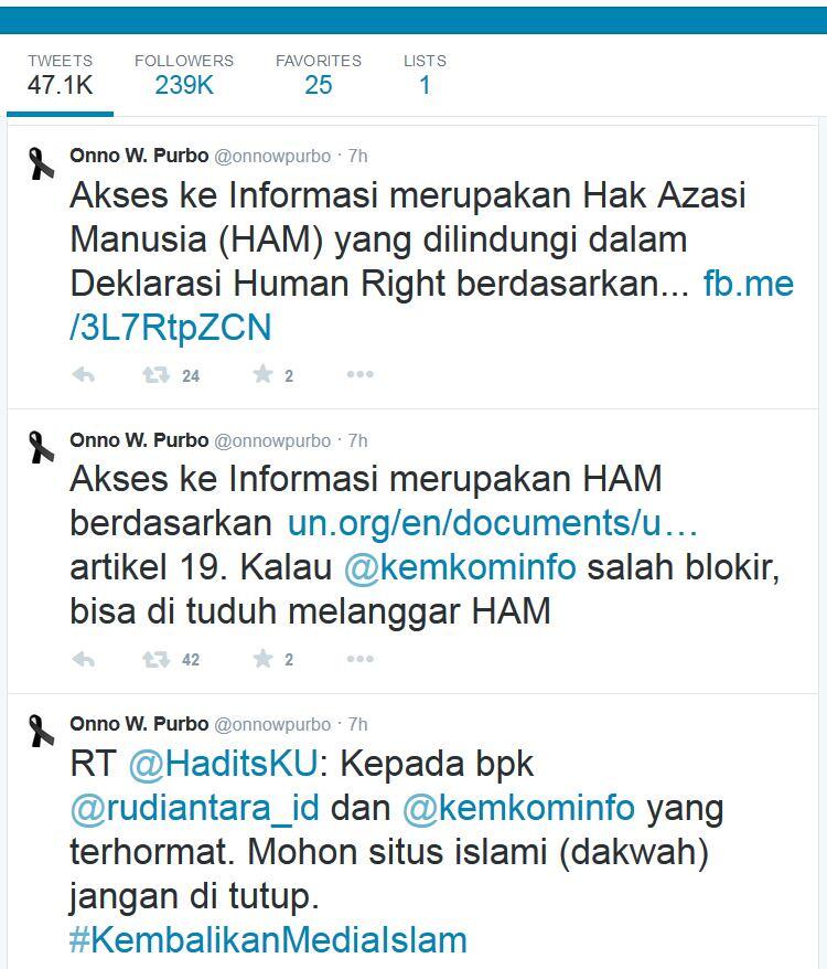 &#91;Heboh di Twitter&#93; Pakar IT Onno W Purbo Protes Situs Islami Ditutup