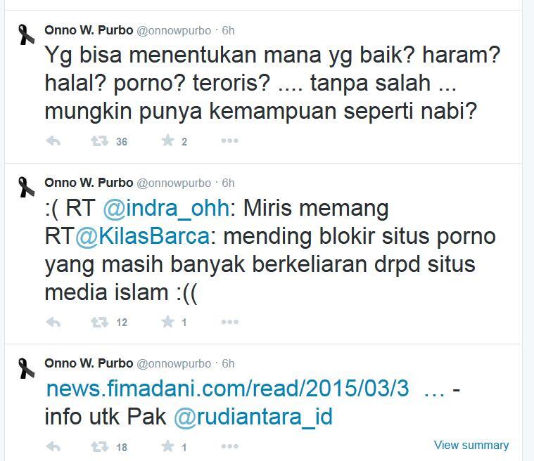 &#91;Heboh di Twitter&#93; Pakar IT Onno W Purbo Protes Situs Islami Ditutup
