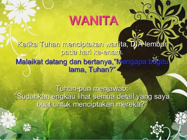 INILAH WANITA YANG DICIPTAKAN TUHAN YME :-)