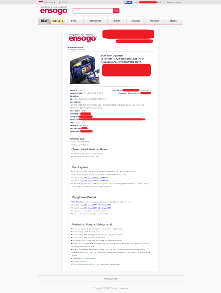 Surat Terbuka Buat &quot; id.ensogo.com &quot; - situs belanja online