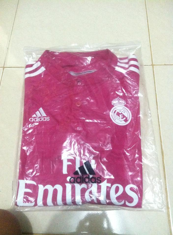 Jersey Real Madrid Away 14/15 (Pink) Fullpatch UCL 1x pake. BANDUNG