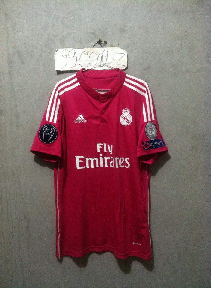 Jersey Real Madrid Away 14/15 (Pink) Fullpatch UCL 1x pake. BANDUNG
