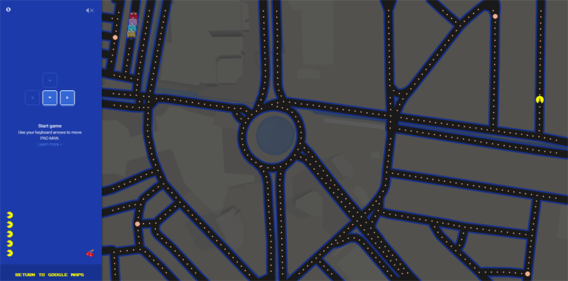 Mainkan Pac-Man di Google Map pada April Mob / April Fool Day