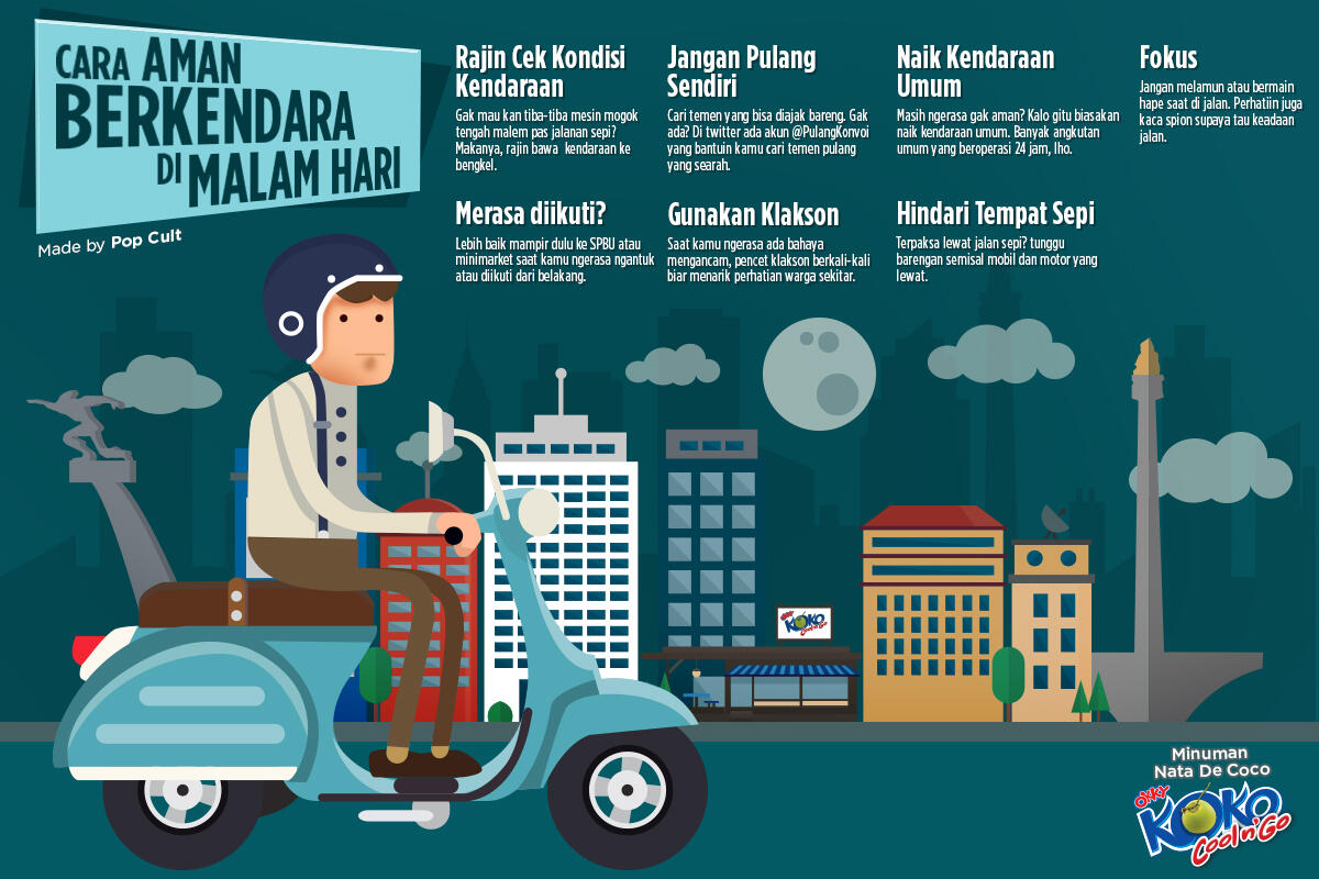 &#91;INFOGRAFIK&#93; Cara Aman Berkendara Malam Hari! Anak Malam, Masuk! 