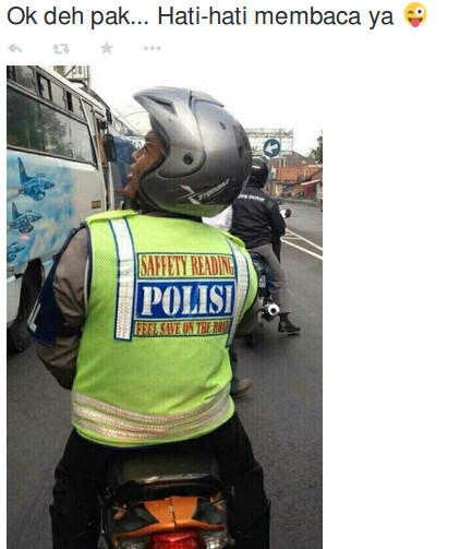 (typo86)Typo, Tulisan “Hati-Hati Membaca Polisi” Jadi Leluco