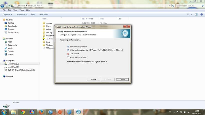&#91;HELP&#93; Error: Cannot create windows service for mysql error 0 windows 7