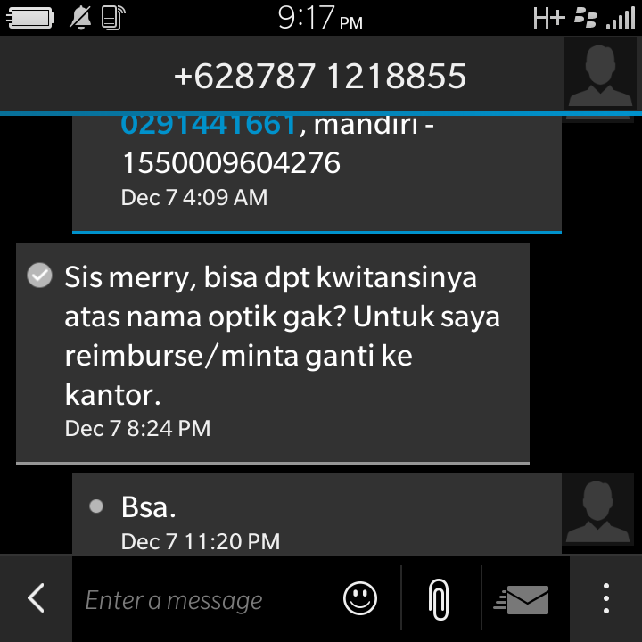 Testimoni membeli kacamata dari sdri. Merry yulia