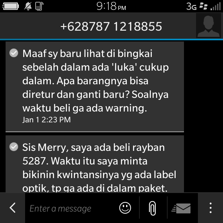 Testimoni membeli kacamata dari sdri. Merry yulia