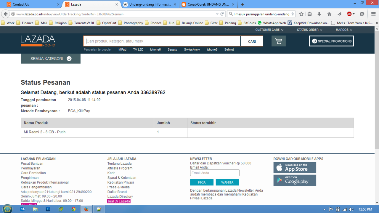 LAZADA invalid Transaction