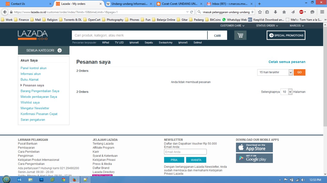 LAZADA invalid Transaction