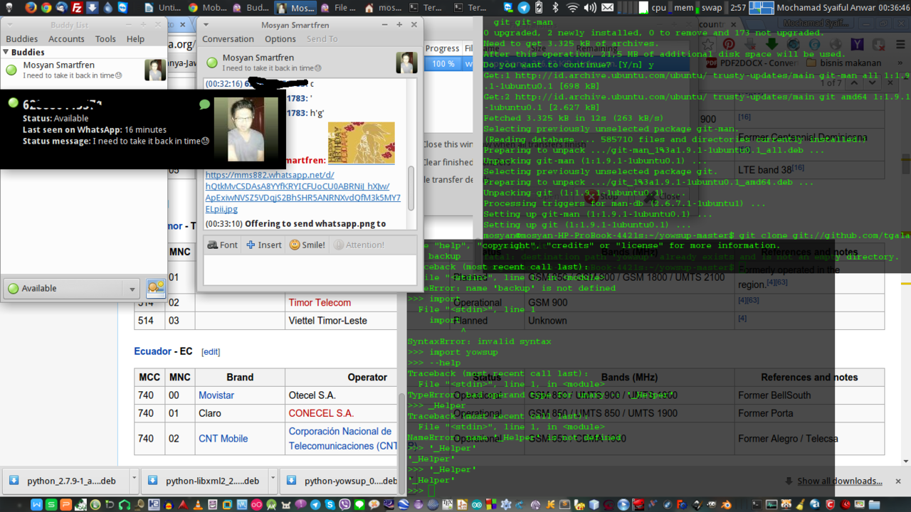 WhatsApp Dekstop (Tested Ubuntu) Via Pidgin Messenger + Plugin Yowsup