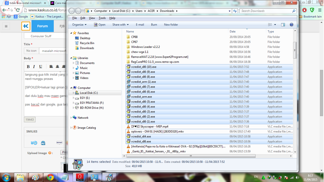masalah microsoft visual c++ 2008. mohon dibantu gan :)