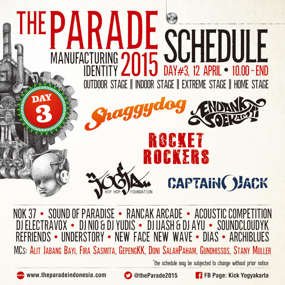 &#91;The Parade 2015&#93; Rundown dan Denah Lokasi 10 - 12 April