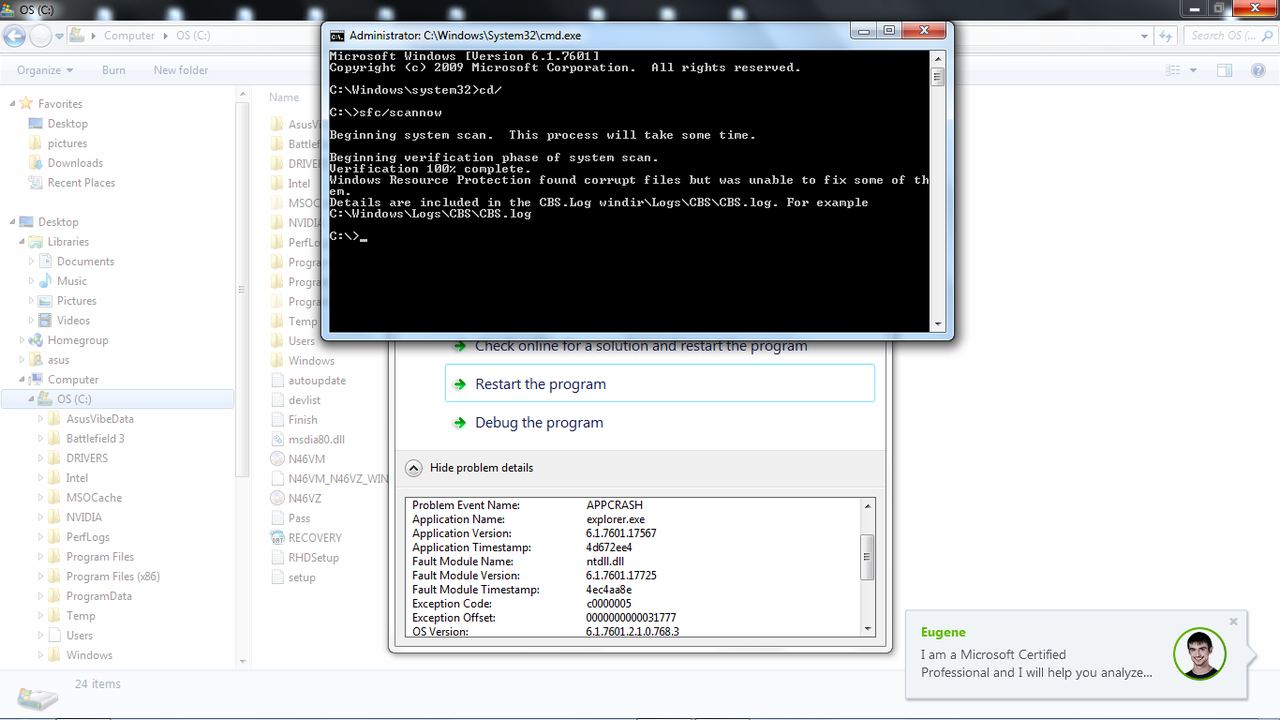 (ASK) Windows Explorer Sering Stopped Working