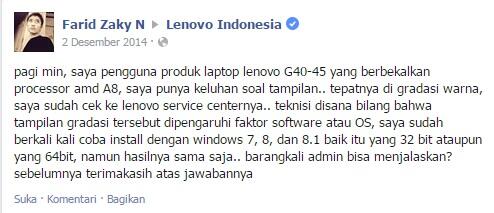 LAPTOP LENOVO MASALAH GRADASI WARNA MASUK!!!