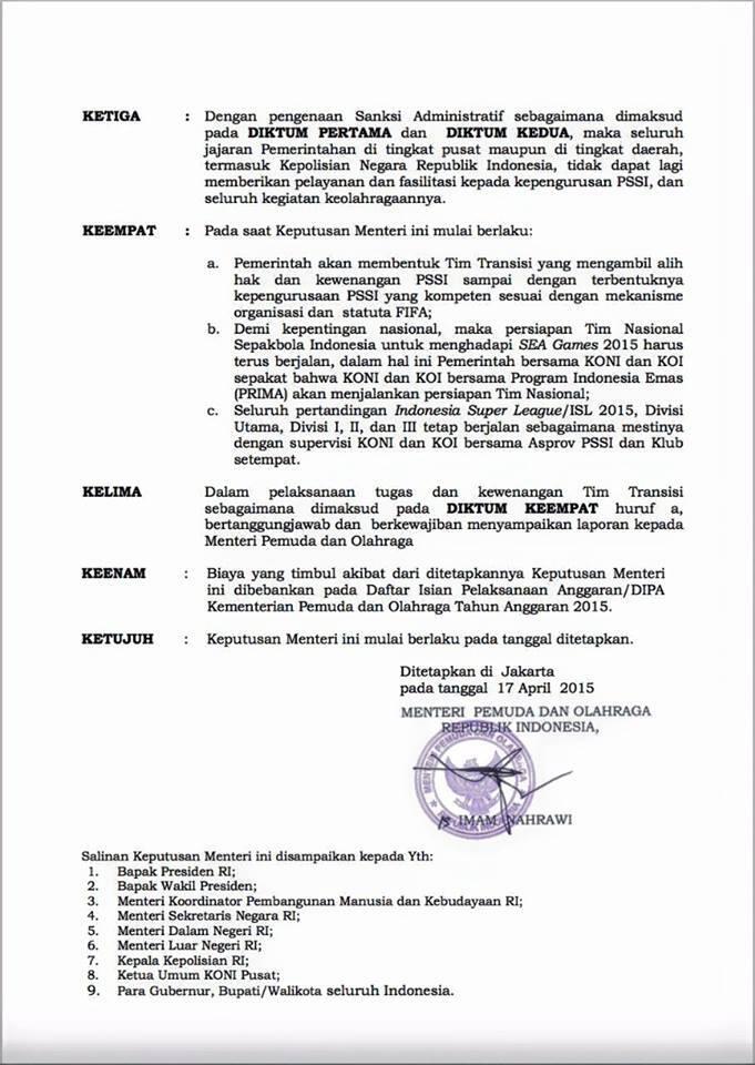 PSSI Resmi DIbekukan gan